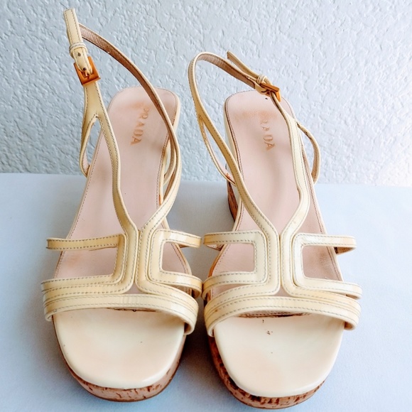 Prada Patent Leather Wedge Sandal Size 8.5 - Picture 2 of 7